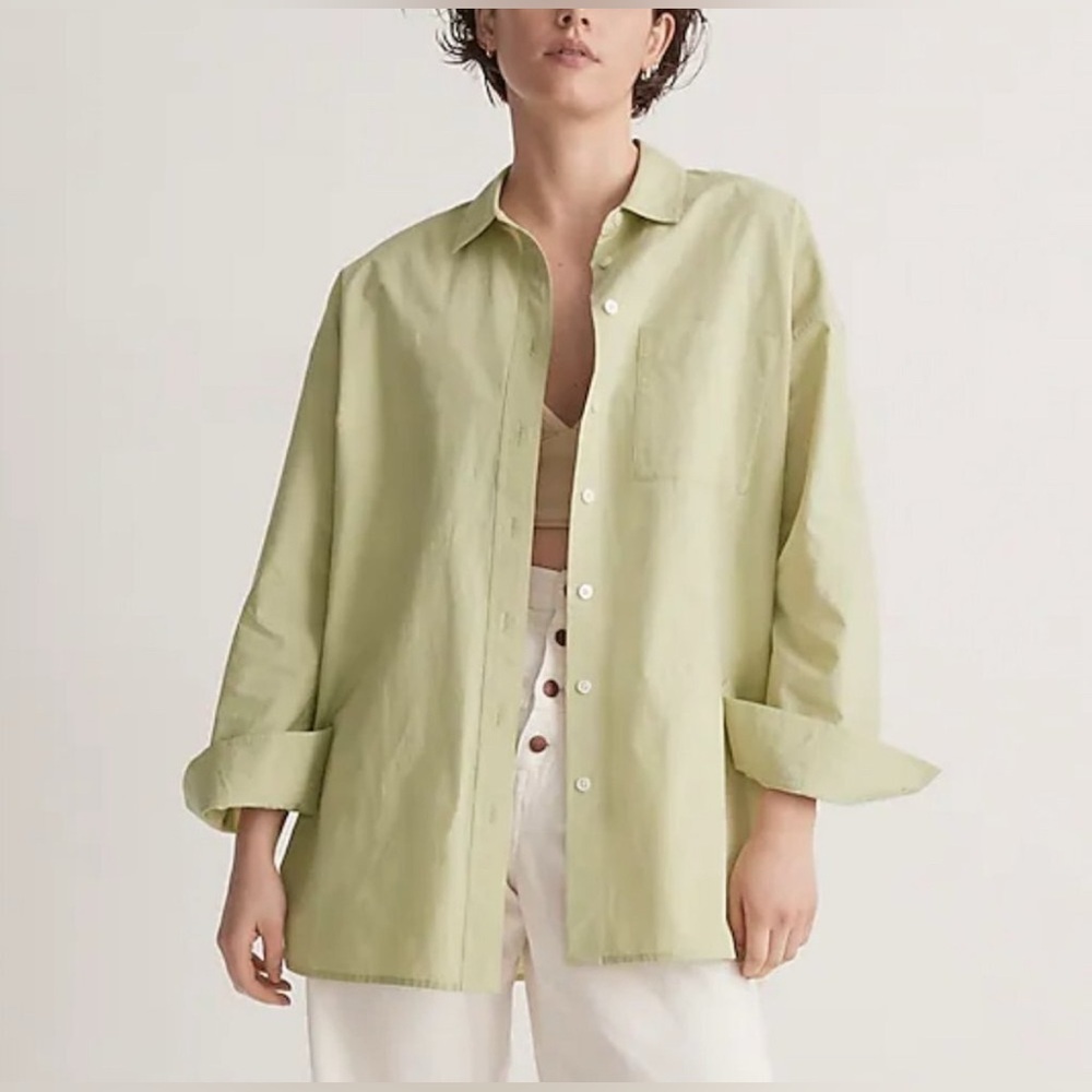 Madewell Light Green 100% Cotton Poplin Shirt